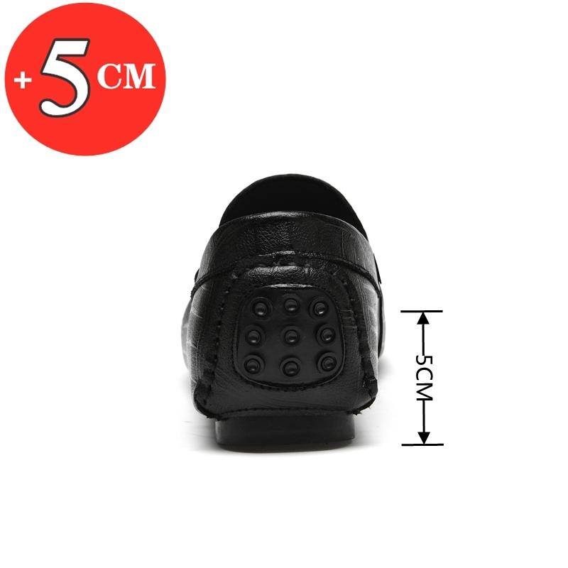 Fashion Comfortable Men Loafers /5cm Elevator Shoes Men Sneakers Black Brown Soft Genuine Leather Men Flats Height Increase Taller Shoes