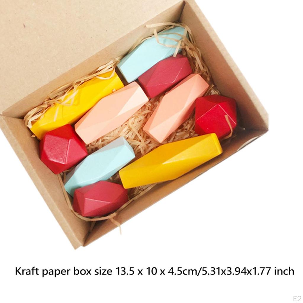 Sortare din lemn Stânci de stivuire Blocuri de construcție colorate Abilitate motrică fină Jucării Montessori