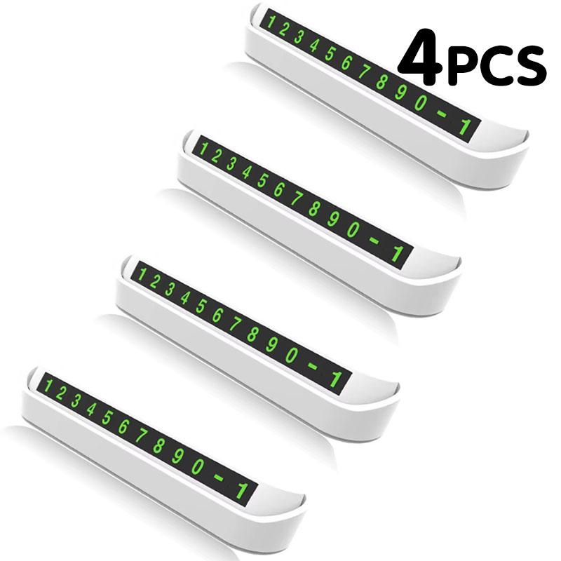 1/4Pcs Car Temporary Parking Card Phone Number Card Plate Telephone Number Car Park Stop Automobile Accessories