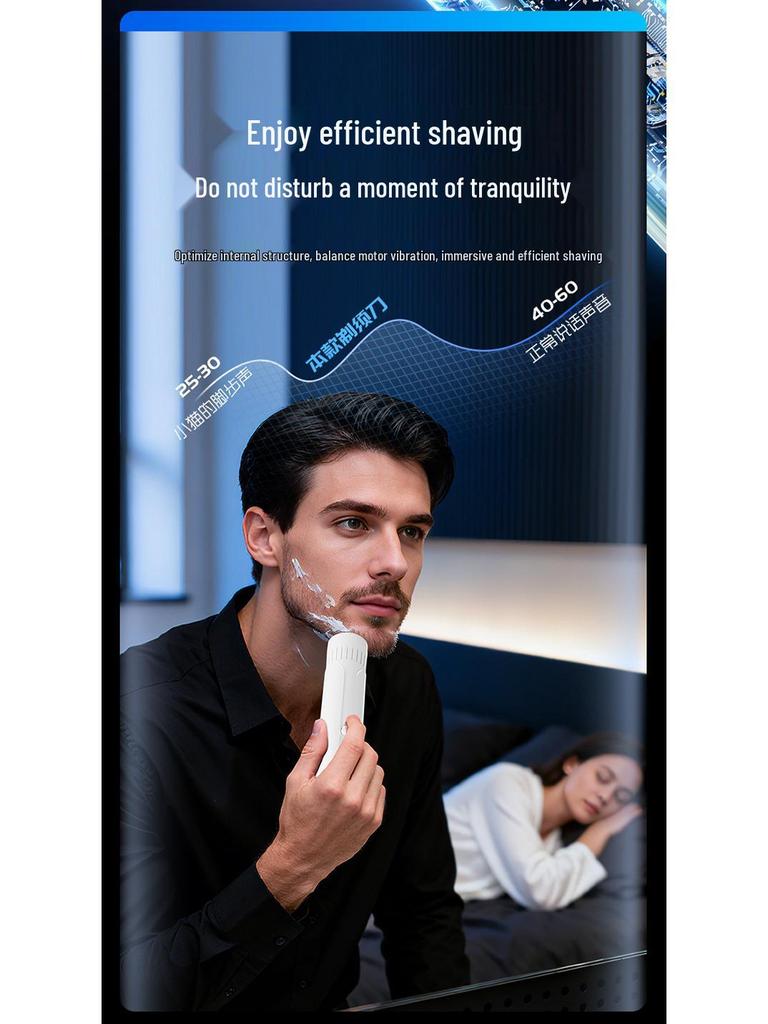 Men's Mini Portable Electric Shaver: Silent, Smart, Anti-Pinch Steel Razor for Travel