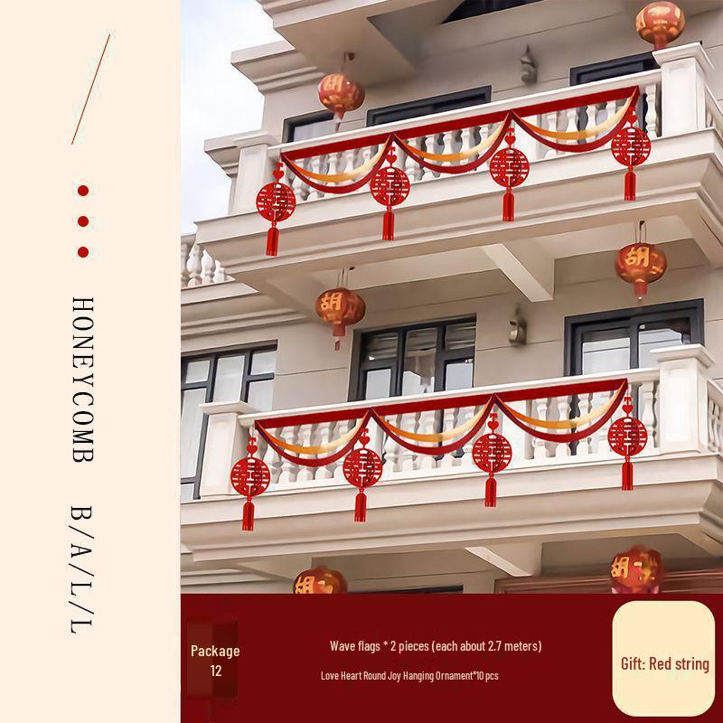 Outdoor Balcony Wedding Flower Decoration for Railings