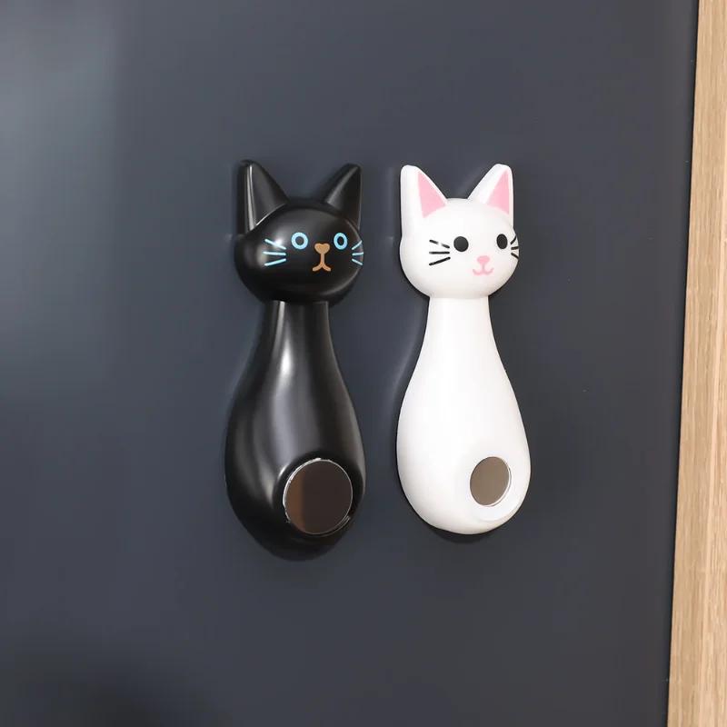 Magnetic Hooks Cartoon Cat Shaped Wall Mount Strong Magnet Holder Hook for Remote Control Storage Holder Home Organizer Hooks