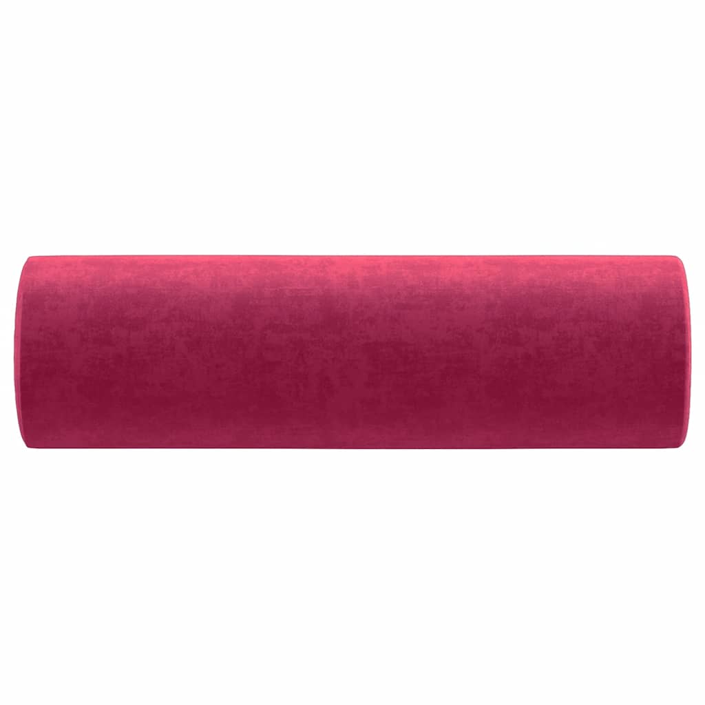 Vidaxl Poduszki Ozdobne, 2 Szt., Czerwień Winna, Ø15X50 Cm, Aksamit