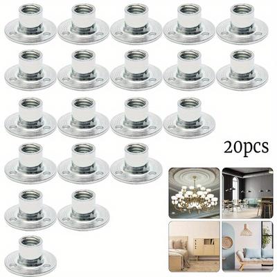 20pcs M10 Carbon Steel Tee Nut Flange Insert T-Nut Mounting for Furniture Installation Easy Installation Included