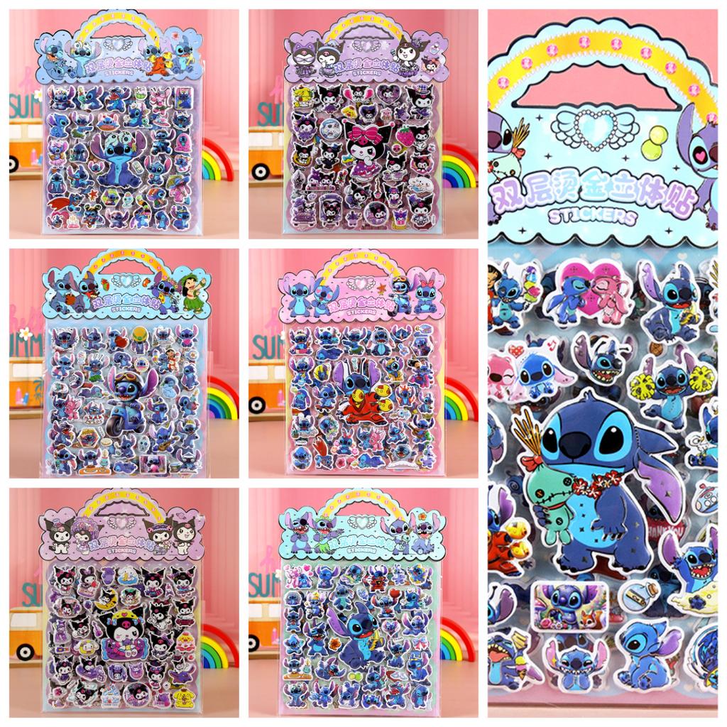 Hot Children's cartoon stickers, Sanlio dress up, double-layer hot stamping, three-dimensional bubble decoration stickers gifts