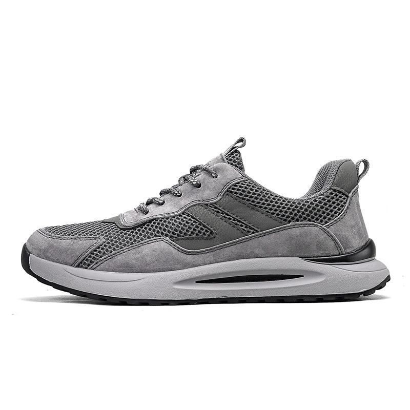 Men's Leisure Mesh Breathable Leather Shoes Outdoor Sports Shoes For Men Hollowed Out Sneakers Men Comfortable Casual Shoes