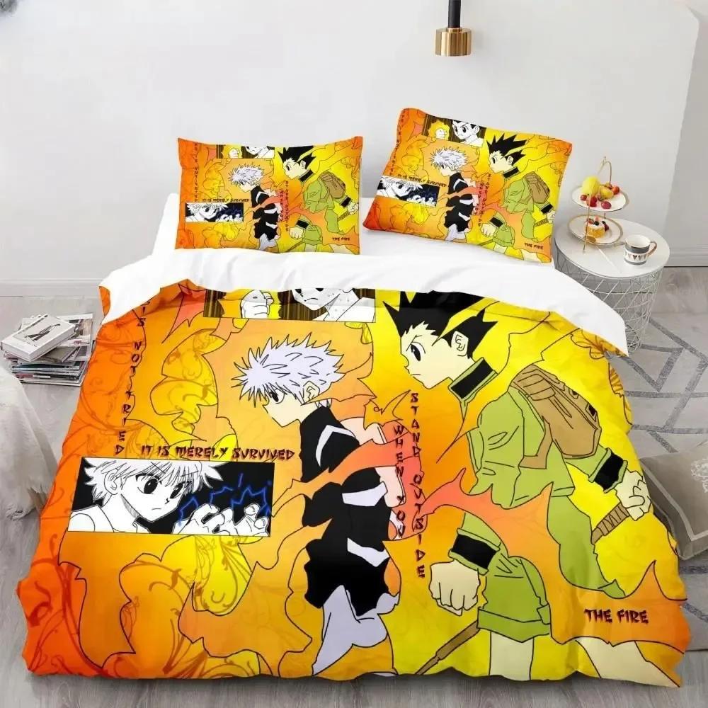 Hunter X Hunter 3D Duvet Cover Bedding Set Japanese Anime Printed Bed Set Pillowcase Linen Sheet Quilt Cover Queen King Size