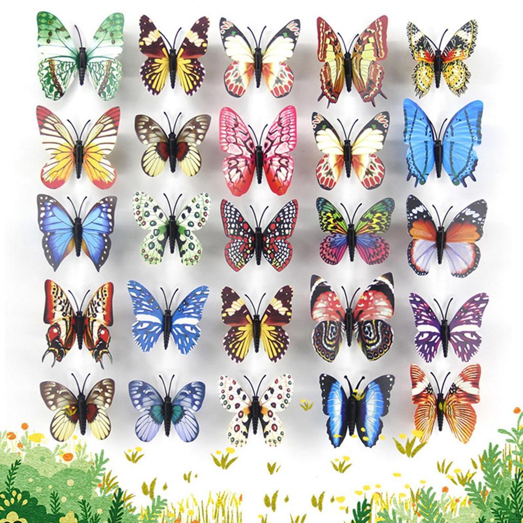 25x Leuchtende Schmetterlings-Gartenstecker Außendekorationen Außengartenornamente für