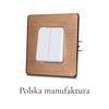 Włącznik światła podwójny biały schodowy stal szczotkowana pvd copper