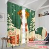2pcs,2D Plane Printing Light Filtering Curtains Cute Dog Christmas Gifts (2) Versatile Durable Polyester (without Rod) Gifts Use