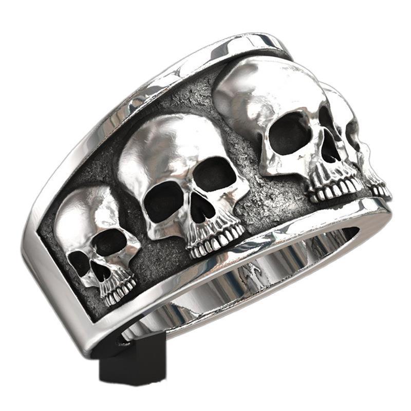 Hip-hop Creative Skull Ring, High-end Popular Men's Dark Style Ring Hand Jewelry
