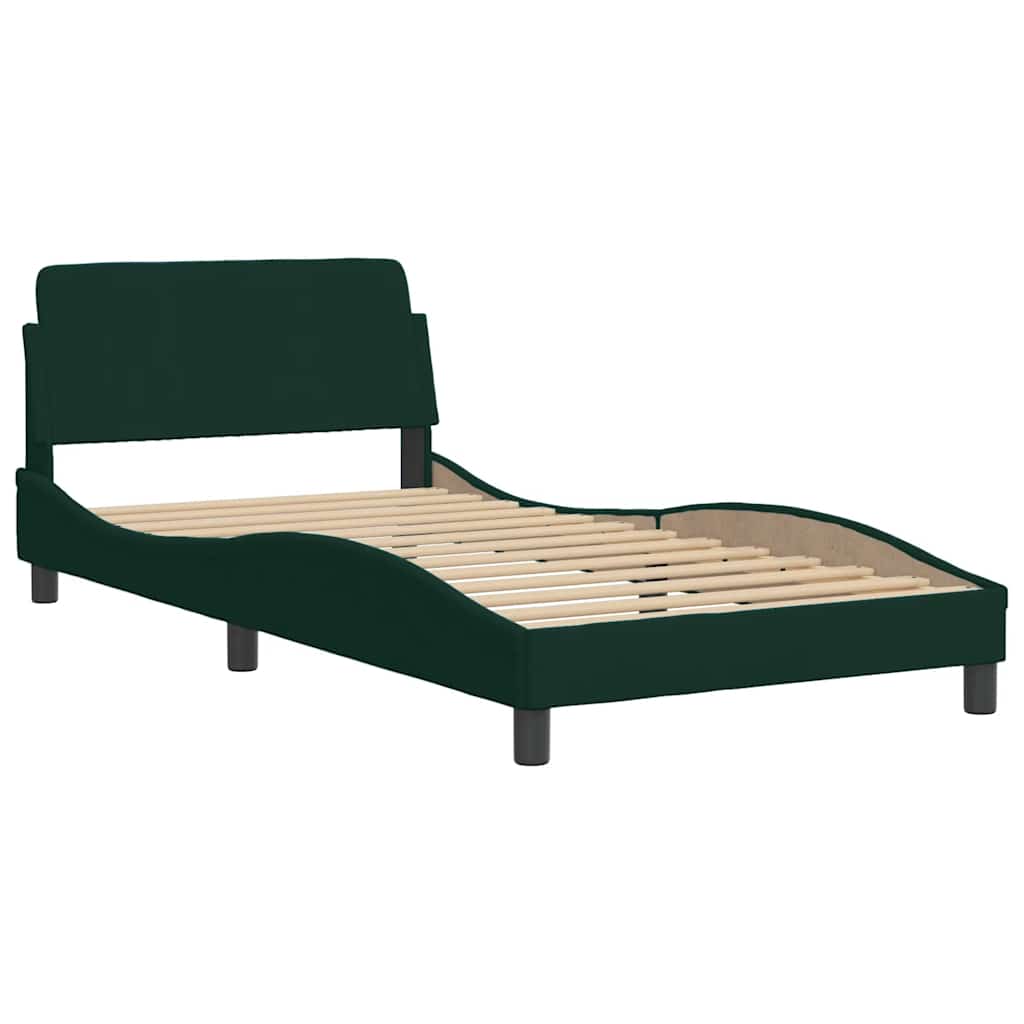 Bed Frame without Mattress Dark Green 100x200 cm Velvet
