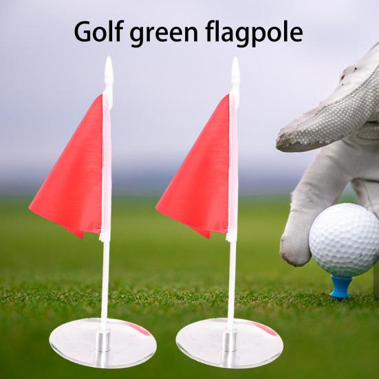 1 Set Golf Hole Cup Flag Precise Detachable Reusable High-impact Easy Installation Backyard