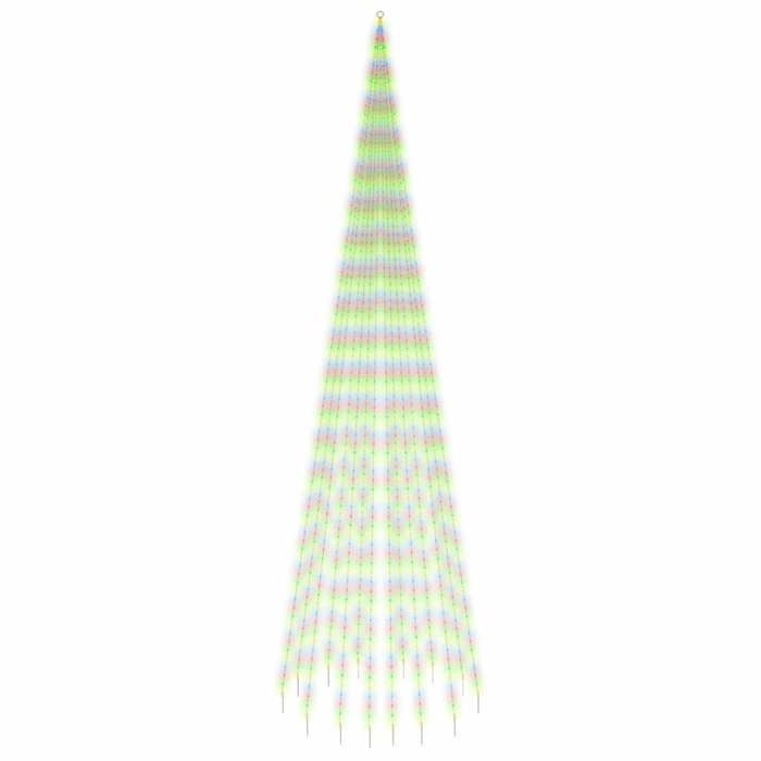 VidaXL Sapin de Noël sur Mât de Drapeau Ornement de Fête Décoration de Vacances Arbre de Noël de Jardin Extérieur 1134 LED 343533