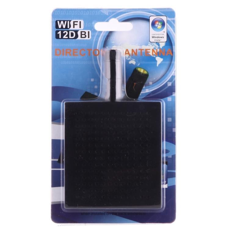 Antenă WiFi cu panou de 2,4 GHz, conector SMA mascul 12dBi(Negru)