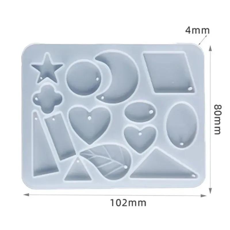 1 Pc DIY Keychain Earring Pendants Silicone Mold Moon Heart Epoxy Resin Mould Jewelry Making Casting Accessories