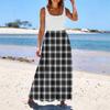 Ladies' Plaid Printed Summer Casual and Fashionable Sleeveless Long Dress