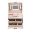 Three Layer Jewelry Storage Organizer Box PU Earring Necklace Display Case Cabinet White?