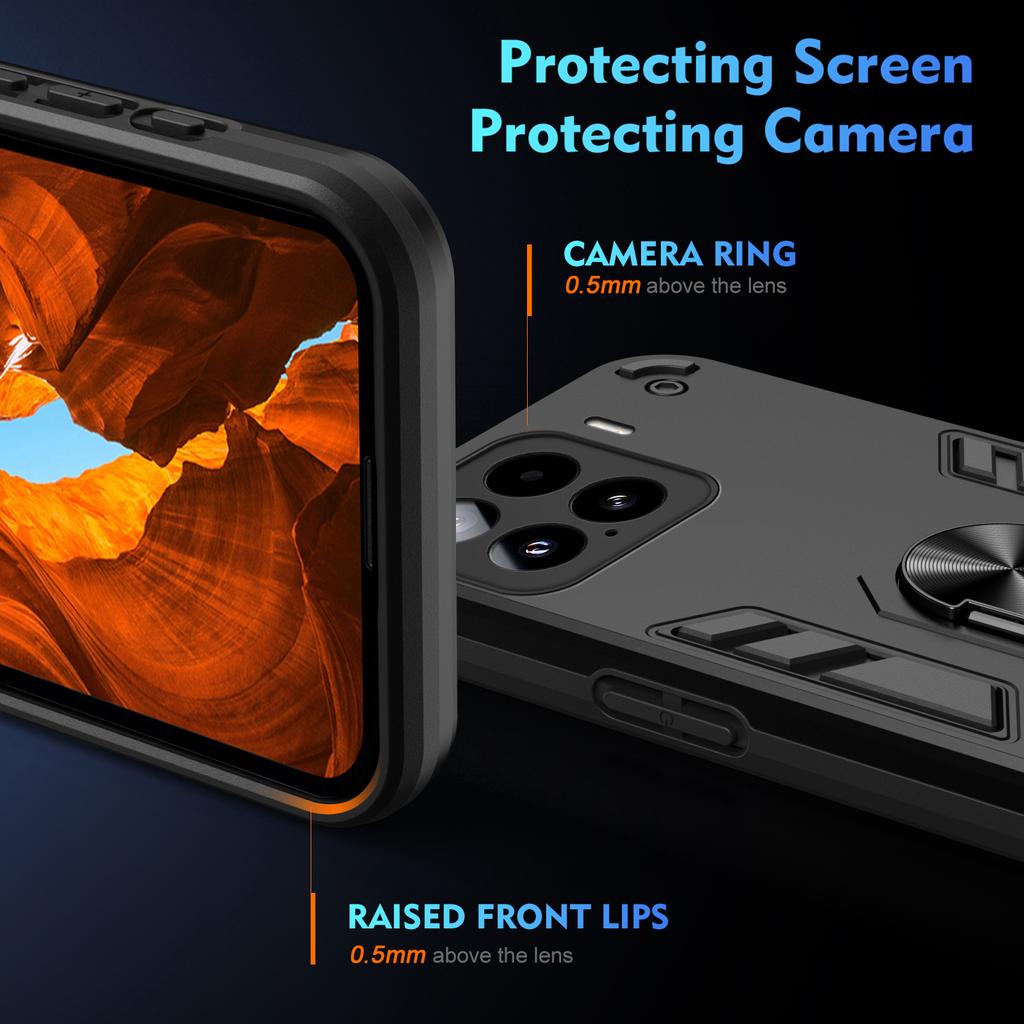 Dla Xiaomi 15 Etui PC+TPU Odporne na upadki Pokrowiec na telefon z pierścieniową podstawką