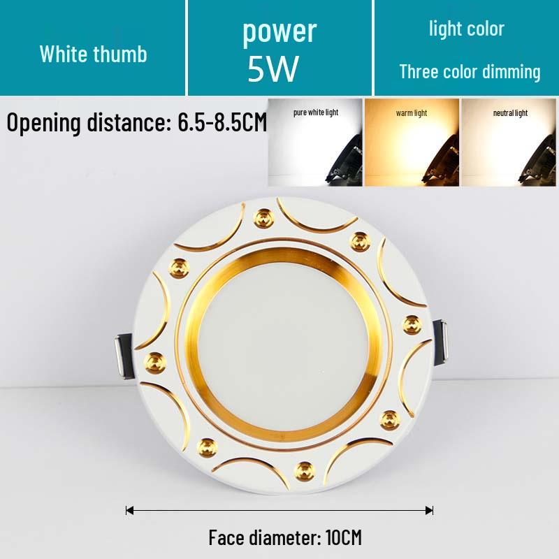 7.5-Inch Recessed Ceiling Downlight with 3-Color Dimming for Living Room