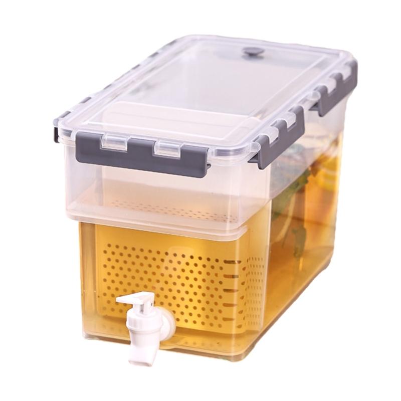Clear High Capacity Beverage Dispenser with Airtight Lid Refrigerator Safe Leak Proof Drink Container with Tap