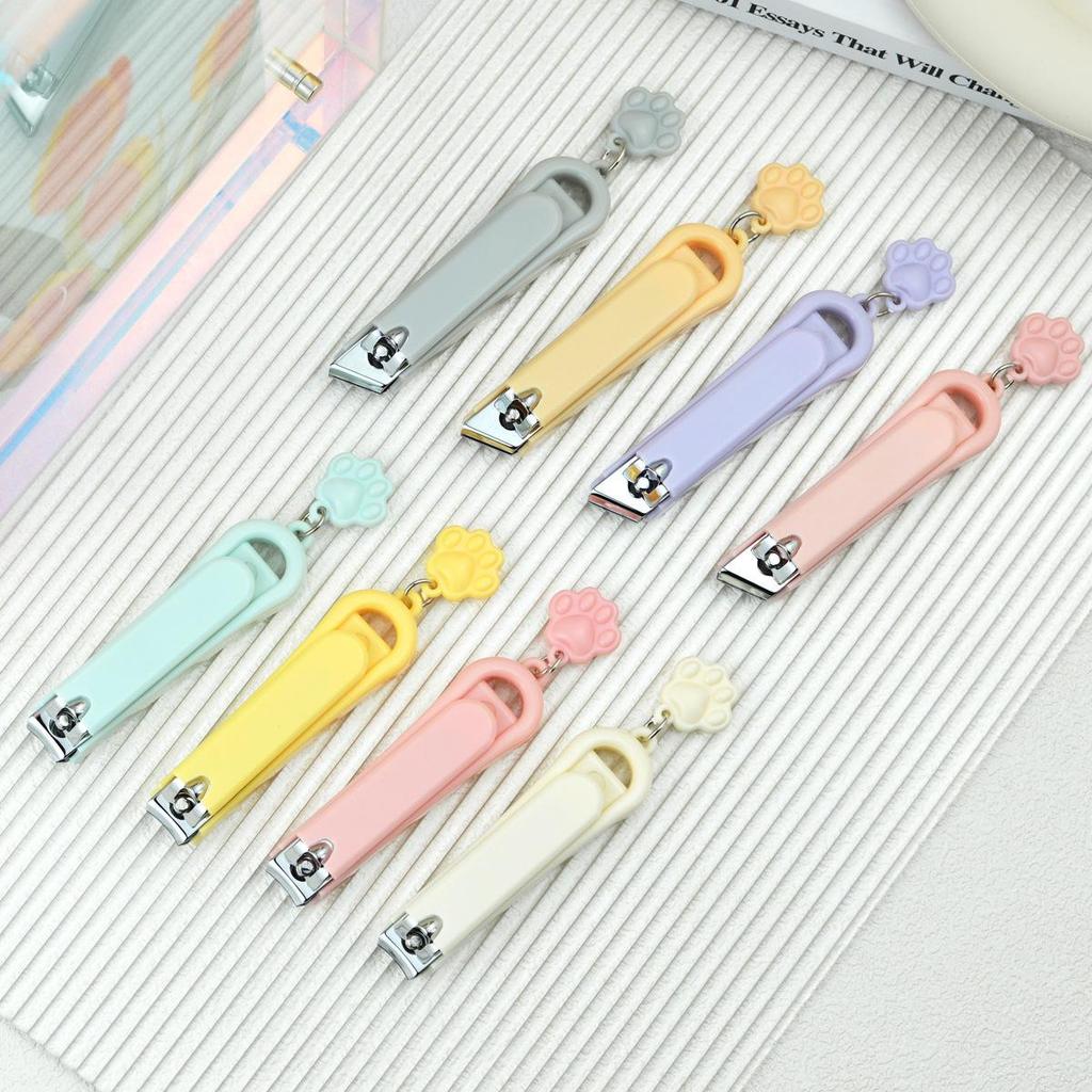 Cute Cat Paw Nail Clippers with Pendant - Portable, Splash-Proof, Women’s Manicure Tool