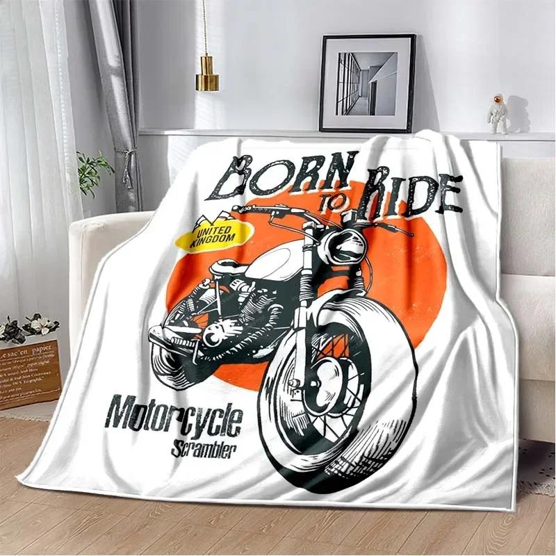3D retro motorcycle  area Printing Blanket,Fashion Soft Cozy Living room Bedroom Sofa Bed Travel Blanket Birthday Gift