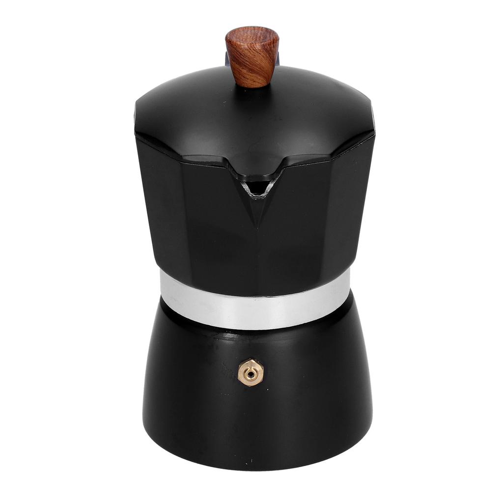 Aluminum Alloy Moka Pot Portable Coffee Pot with Heat Insulation Handle for Home Office