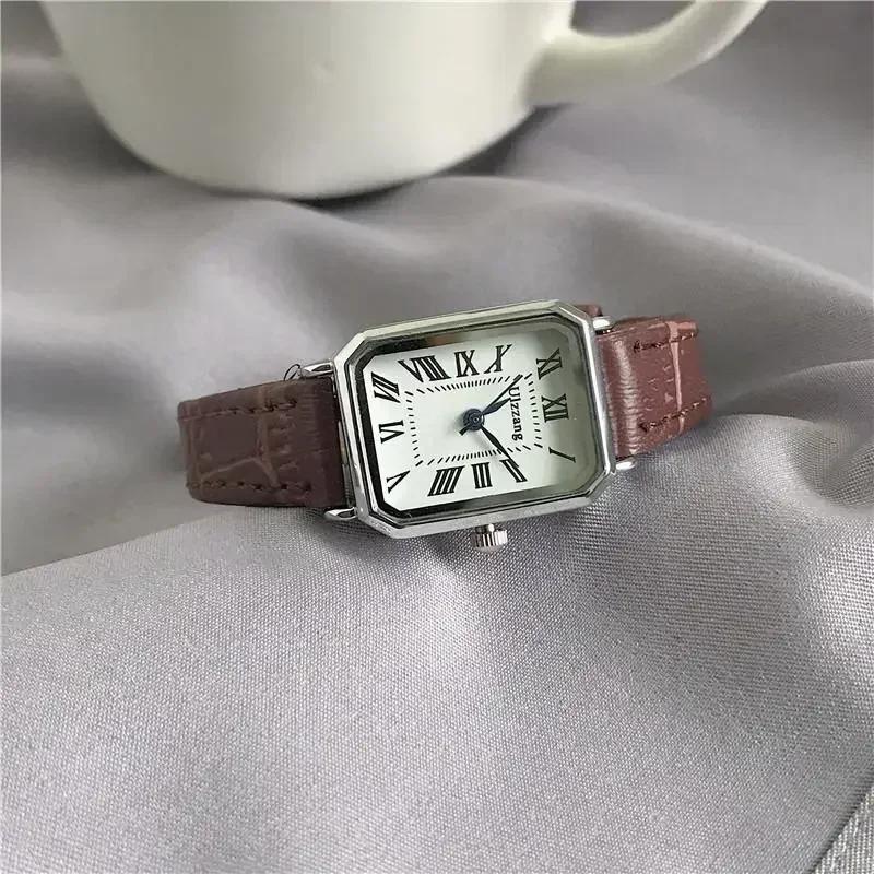 Luxus Quadratische Damen Quarz Uhr Mode Römische Zifferblatt Damen Armbanduhr Reloj Mujer Mädchen Uhr Geschenk (Ohne Box) Damenuhren