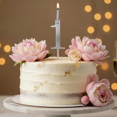 Number Candle Holder Set Reusable Silver Digital Birthday Cake Candle Holder 0-9 Numbered Cake Topper Decoration for Birthday Anniversaries