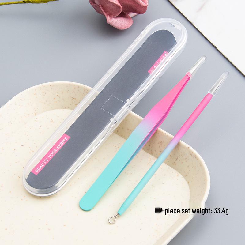 Nerezová ocel Zahnutá špička Pinzeta na prodlužování řas - Vysokohustotní Páv Motýl Kvetoucí Klip