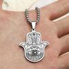 Retro Dima's Hand & Evil Eye Stainless Steel Pendant Necklace