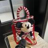 Mickey Mouse Striped Fashion Crossbody Bag - Versatile Single Shoulder Handbag for Girls