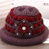 Autumn and winter old man hat knitted warm mother hat medium old plush thickened wool basin hat old lady hat