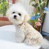 Spring and Summer New Fungus Edge Floral Suspender Skirt Dog Cat Clothes Thin Breathable Pet Clothing