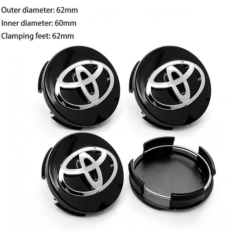 TRR24pcs 57mm 62mm Car Wheel Center Hub Cap For Toyota RAV4 Hilux Aygo Yaris Ractis Corolla Camry CHR Auris Tacoma Car Accessories