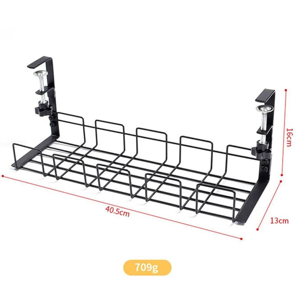 Undertable Storage Rack Metal Cable Tray Computer Desk Wire Organizer Without Perforated Kitchen Storage Accessories