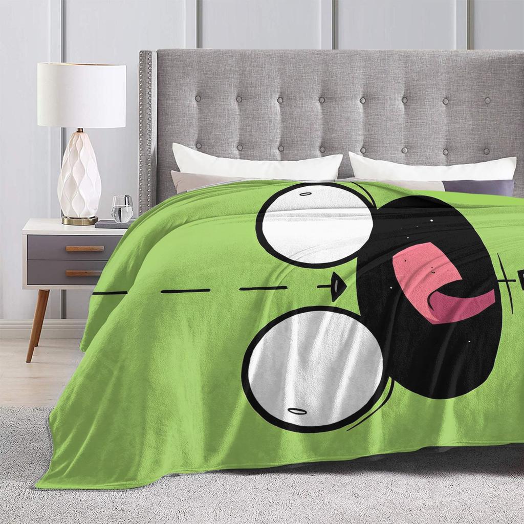 Invaders Zim Cartoon Blankets Flannel All Season Multi-Function Soft Throw Blanket For Bed Bedroom Bedspread