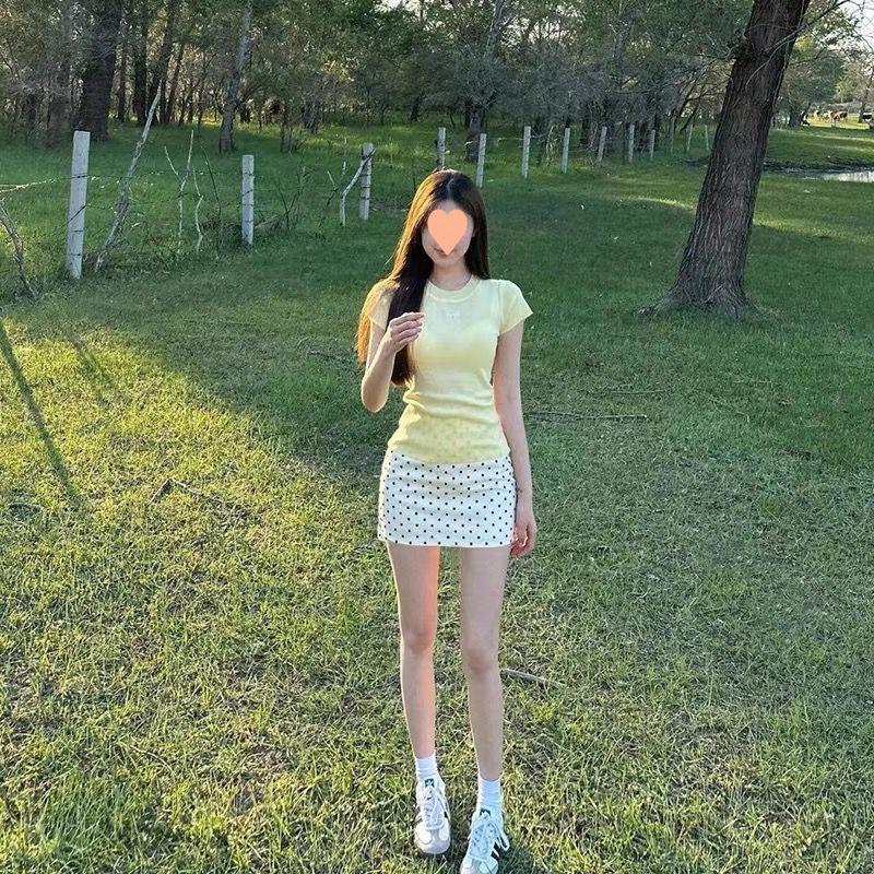 

2026 Elegant High-Waisted Polka Dot A-Line Versatile Hong Kong Style Women s Skirt 3XL