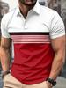 Ropa de Hombre Verano Nuevo Polo de Manga Corta Moda Hombre Rayas Golf Polo Tops