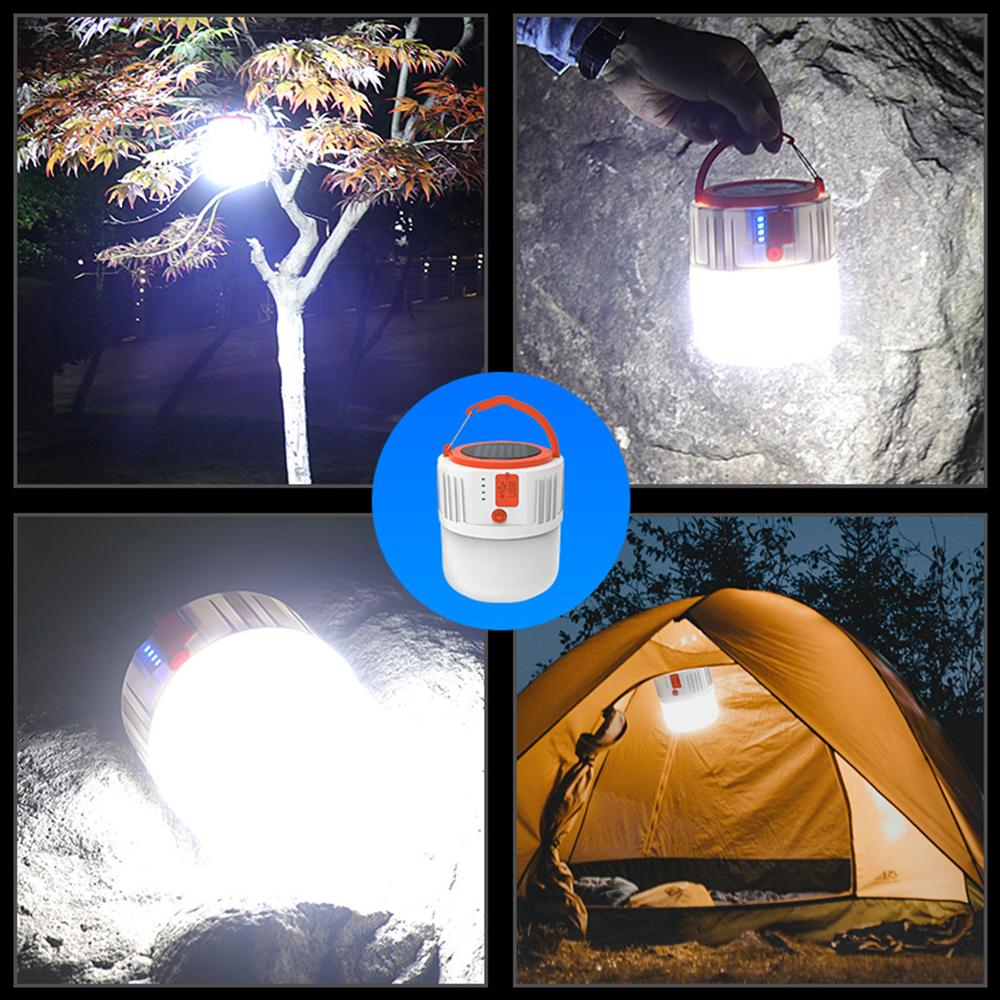 Portable Lanterns 280W Remote Control Solar LED Lantern For Outdoor Camping Tent Lamp Emergency Light USB Rechargeable Bulb