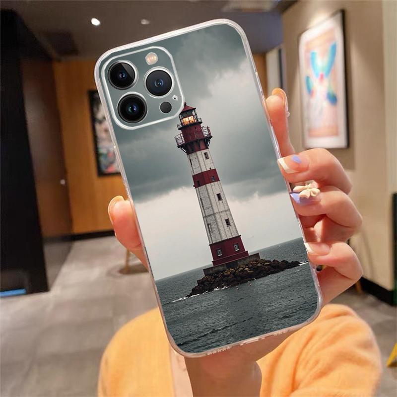 Phone Case Carcasa Funda For iPhone 17 Pro Max 17 Air 16 15 14 13 Pro Max 15 16 Pro 15Plus Lighthouse Case