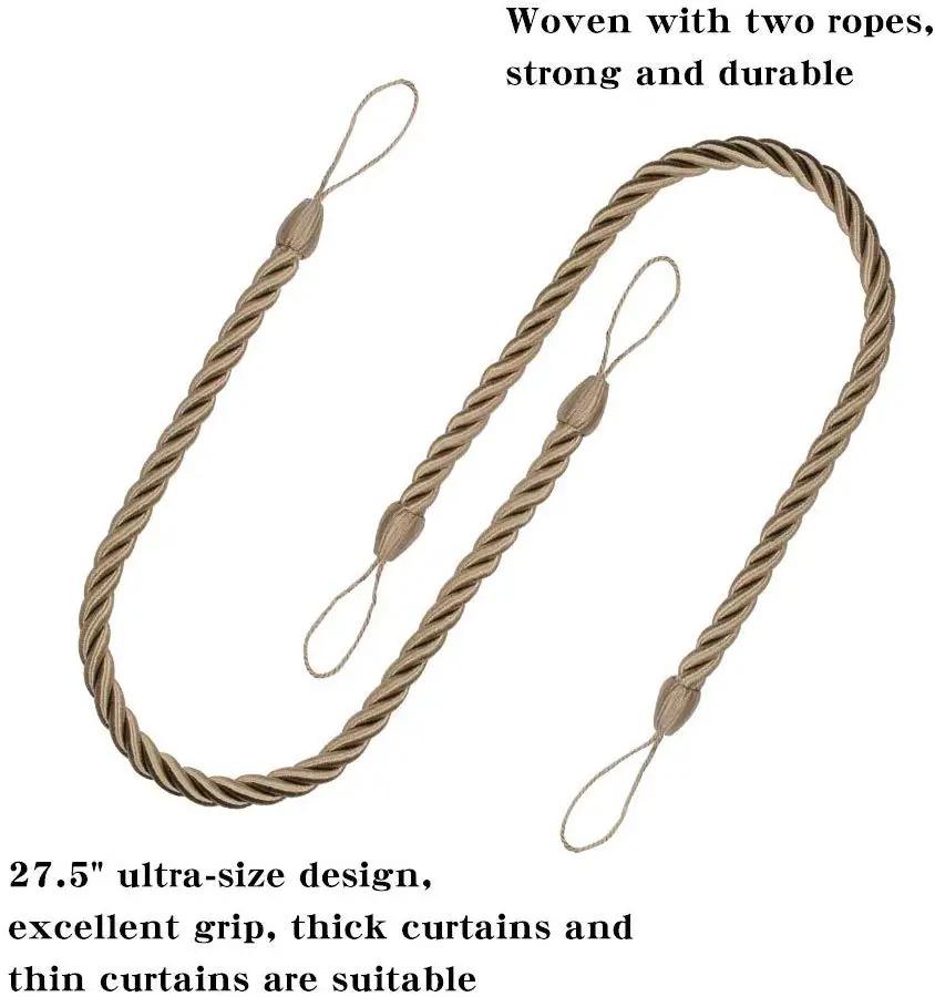 1set Handmade Weave Curtain Tieback Curtain Holder Clip Buckle Rope Home Decorative Room Accessories Curtain Tie Backs