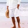 2023 Men's Hot-Selling Cotton Linen Drawstring Beach Shorts