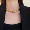 Kreative mehrschichtige Halskette Hip Hop Flexibles Design Punk Metallhalskette Biegsame mehrschichtige verdrehte Choker-Halskette
