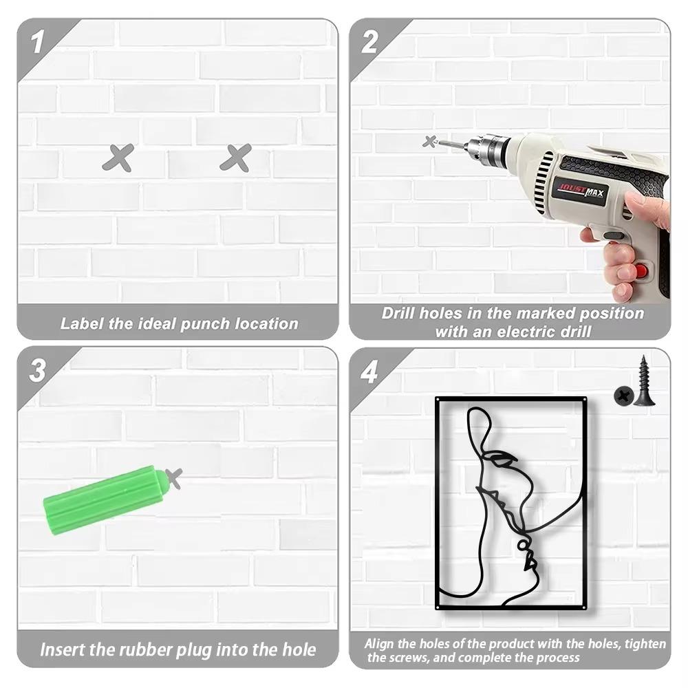 Abstract Lines Metal Wall Art Silhouette Cutout Signs Black Farmhouse Door Home Living Room Bedroom Decoration Plaque