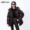 Jinyujie Damen 2024 Winter Kurze Daunenjacke