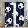 Blue Football Printed Curtains Are Suitable Bedrooms Living Rooms Home Decoration Christmas Curtain For Room Made Of Polyester