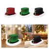 Christmas Top Hat Plush Trim Funny Santa Cap Lightweight Costume Hat for Masquerade Nightclub Festive Event