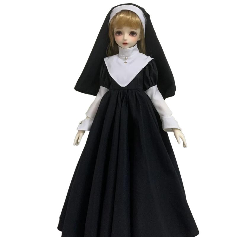 

BJD doll clothes suitable for 1/3 1/4 1/6 size Cute black and white pajama set doll accessories (2 points) 1-6size big